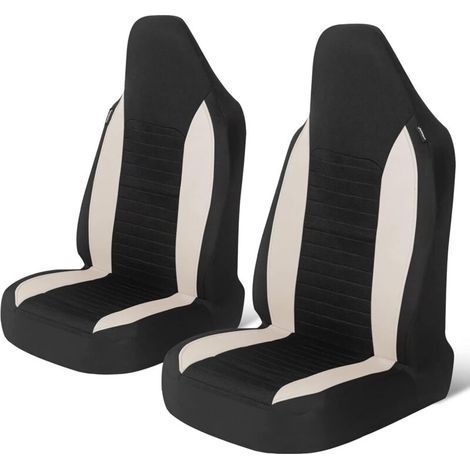 Housses de siège avant de voiture. 2 pièces. protections de siège de voiture universelles pour voitures. camions. SUV.Beige (1/5)