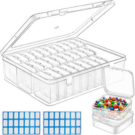 30 Pièces Mini Boîtes de Rangement 5 X 5 X 2 cm, Bijoux Transparente (1/5)