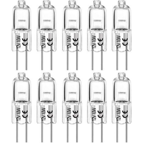 G4 20W 12V T3 JC Halogen Light Bulbs, 2 Pin Base, for Landscape Lighting, Under Cabinet Lighting, Track Lighting, Dimmable (10 Pack) [Energy Class C] (1/4)