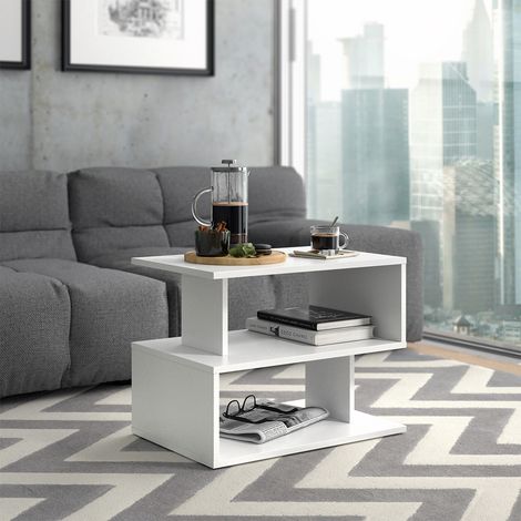 Couchtisch Shelby, Weiß, 59 x 39 cm, Vicco