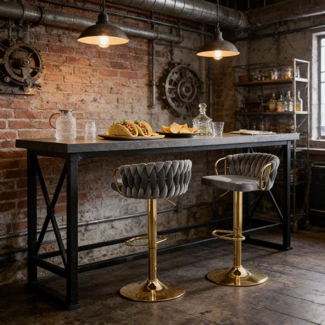 Chaise de café élégante,tabouret à coussin doux,siège confortable pour cuisine et salle à manger. Lot de 2 tabourets de bar. (1/5)