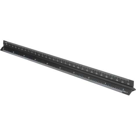 Règle triangulaire en métal 30cm, outil de dessin technique en alliage d'aluminium, instrument de mesure précis pour conception et croquis. (1/5)