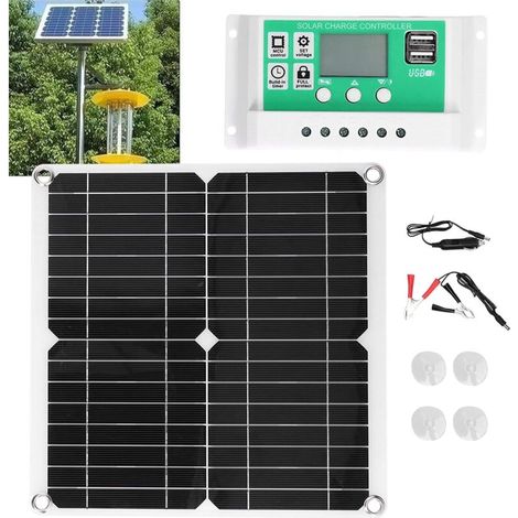 Régulateur de Charge Solaire MPPT 30A 12V/24V - pour Panneau Solaire jusqu'à 400W - Compatible Batterie Gel, AGM, Plomb (1/4)