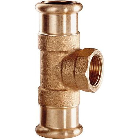 Raccord a sertir en bronze Piece en T sortie filet fem 28x1/2"x28 Type 6130g contour M