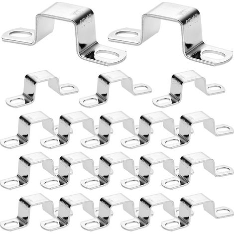 colliers tube carré, collier de serrage 20x20 mm en acier inoxydable 304, pour fenêtres et conduites (1/5)