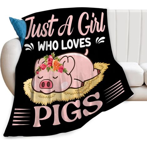 Manta de peluche supersuave con forma de cerdito para dormir, de 80 x 60 pulgadas: un adorable regalo de peluche para los amantes de los cerditos, ideal para niños, adolescentes y adultos, y que compl