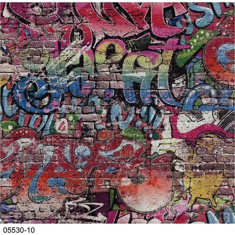 P+S Graffiti Tag Brick Wallpaper Urban Children Kids Teenager Bedroom Washable (1/4)
