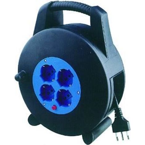 AVVOLGICAVO ELETTRICO MT.10 4 PRESE SCHUKO BIPASSO CAVO 3 x mmq.1,5 FER 108843
