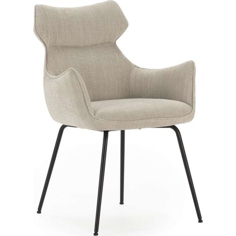Pack de 2 sillones modelo Dimitri tapizado textil beige, 90cm(alto) 60cm(ancho) 65cm(largo) (1/5)