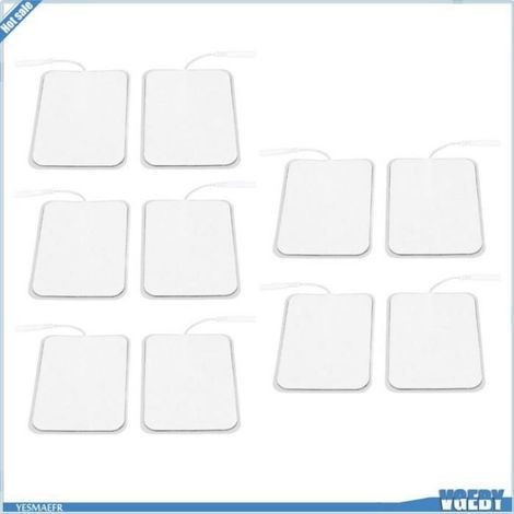 Ashata coussinets de remplacement d'unité TENS 10Pcs 7x10cm Patchs D'électrodes TENS hygiene anti-ride 2 mm / 0,08 pouces (1/5)