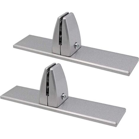 Lot de 2 pinces de séparation de bureau avec vis de montage, pour écran de bureau de confidentialité en alliage d'aluminium pour cloison de bureau (gris) (1/5)