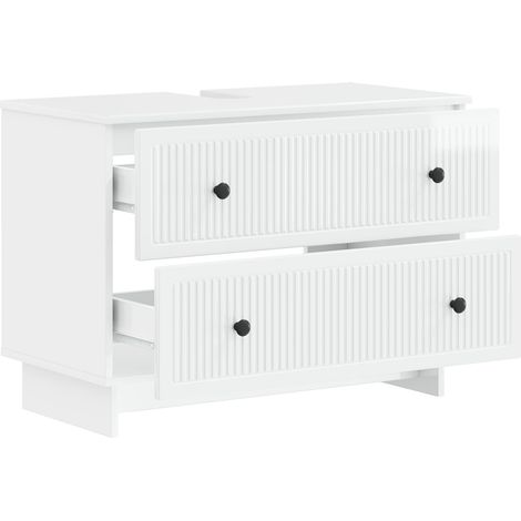 Maison Exclusive - Armadio per Lavabo da Bagno EDE Bianco Lucido 82 x 41 x 59 cm (1/5)