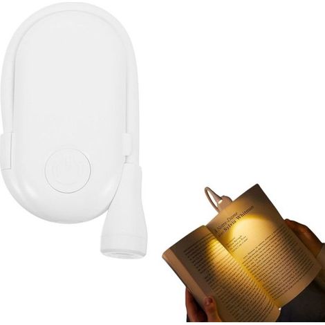 Universelle Klemm-Leselampe – Buchklemme – Flexibles Breitbandlicht – Geeignet für Studentenwohnheime – Weiß, 8 x 4,2 cm (1/5)