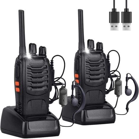 Talkie-walkie rechargeable longue portée (16 canaux, compatible PMR) pour une portée de 1 à 3 km, idéal pour le camping, la randonnée et autres activités de plein air. (1/5)
