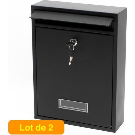 Lot de 2 Boîtes Aux Lettres Classique Noire (1/5)