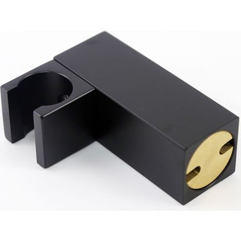 Duschhalterung in Mattschwarz, Wandhalterung für Duschkopf, Handbrausehalterung aus Messing (1/5)