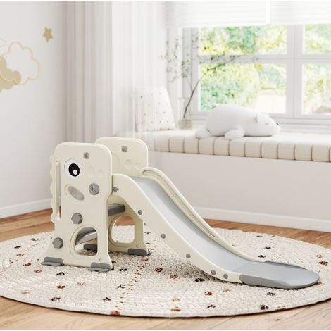Scivolo infantile 3 in 1 con scala, canestro e palla, pieghevole (1/5)