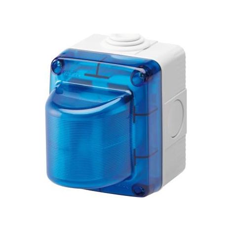 Gewiss – Voyant de signalisation diffuseur bleu étanche – Tension 230V – Indice de protection IP55 – Puissance 15W – GW27419