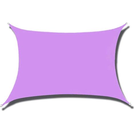 Voile d'ombrage Rectangulaire Voile Ombrage 2 X 3m Imperméable, Protection 98% UV avec Coupe Vent Respirant, pour Toile pour Pergola Terrasse Balcon Jardin Extérieur-Violet