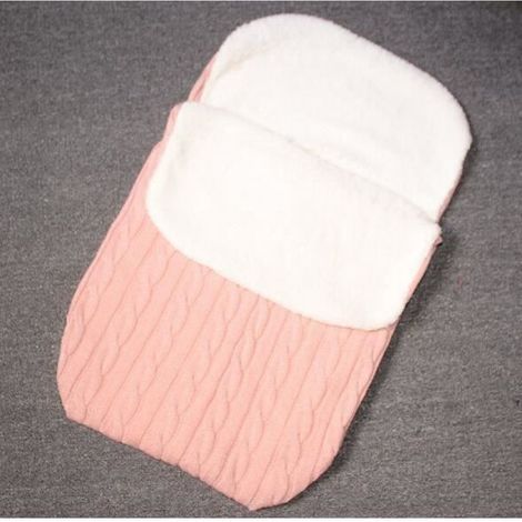 Gigoteuse D'emmaillotage - Tricot De Coton - Pour Bébé 0 À 12 Mois - Rose - 68 X 38 Cm - 1 Pièce (1/3)
