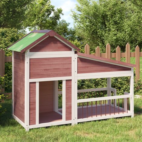 Chenil-Abri pour chien-Cage pour chien moka 143x60,5x109 cm bois de pin solide 634630 (1/5)