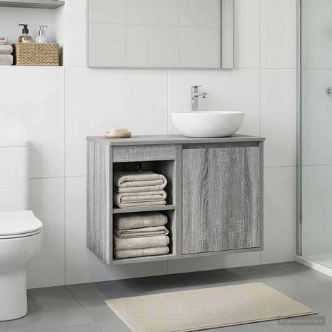 Gabinete de baño intermedio gris 30 x 41 x 50 cm