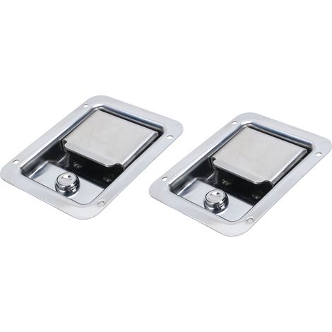 Set di 2 chiusure a scatto impermeabili in acciaio inox per maniglia di cassetta degli attrezzi con chiave, chiusura per sportello pallet 140 x 108 mm (1/5)