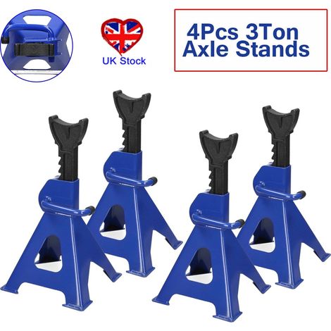 4x axle axel stands quick 3 tone tonne release car van ratchet lift large jack (1/5)