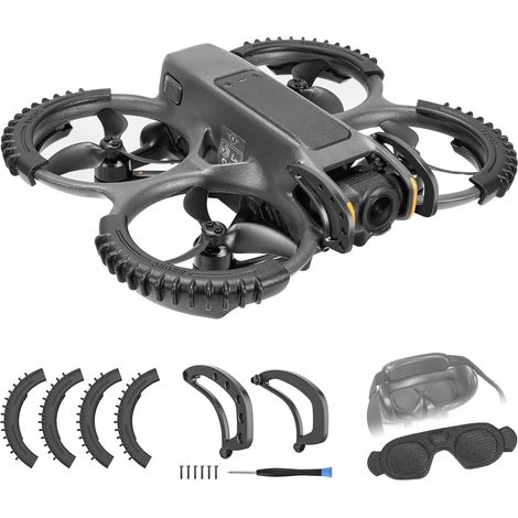 Kit di accessori 3 in 1 per Avata 2: paraurti per gimbal + protezione per eliche + copertura protettiva per occhiali, compatibile con drone e occhiali DJI Avata 2.