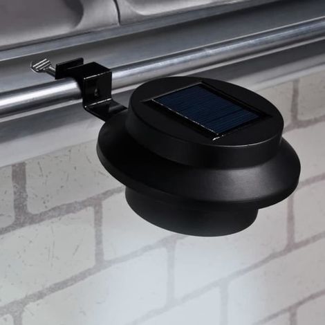 Éclairage solaire LED pour gouttières - VIDAXL - Lot de 2 - Noir - Énergie solaire - Style contemporain