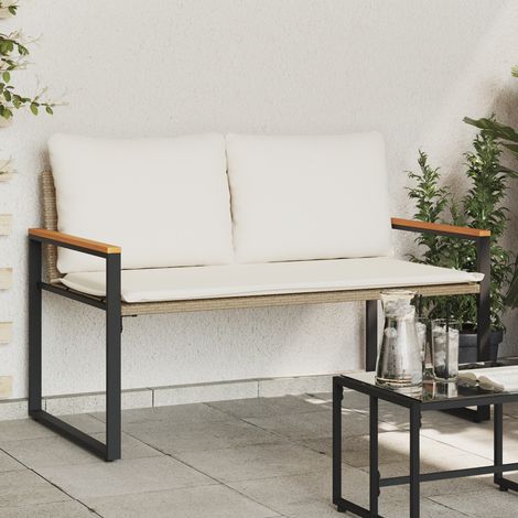 Maison Exclusive - Bank mit Kissen Beige und Cremeweiß 115 x 65 x (1/5)