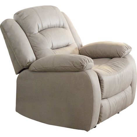 JANS - Fauteuil Relax Manuel Tissu Beige (1/3)