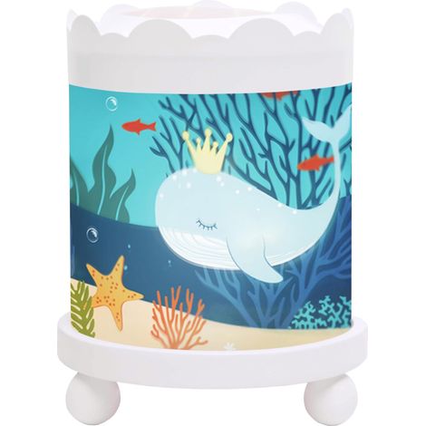 Veilleuse Manège Magique Lumière rassurante Couleur Bois Blanc Ampoule 12V 10W inclue Prise Elec. EU