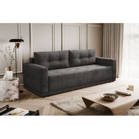 Lusso Sofa mit Schlaffunktion und Bettzeugcontainer Schwarz (1/5)