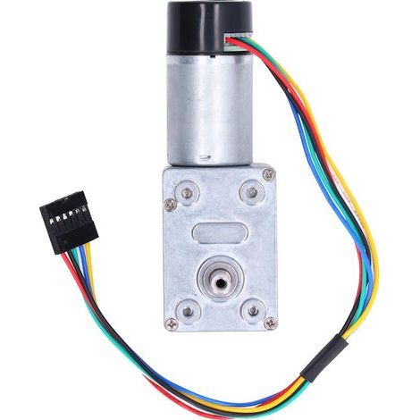 Drehmomentstarker Schneckengetriebemotor, Ganzmetall-Getriebemotor mit selbsthemmendem Encoder, einwellig, 66 U/min, 12 V DC (1/5)