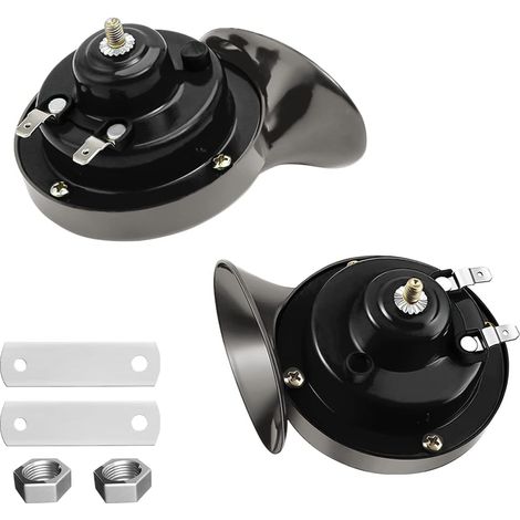 Klaxon Pneumatique - 300 dB - 12 V - Étanche - Pour Voiture Moto Camion Bateau - Double Klaxon Escargot - Lot de 2