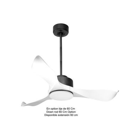 Modulo de KlassFan - Super déstratificateur d'air, blanc et noir avec Lumière, thermostat idéal pour 40à 60 m² KLDC1P1WIL1Bk