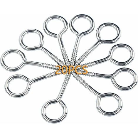 Bullone ad occhiello in acciaio inossidabile M3 40 304 Bullone ad occhiello tondo autofilettante Anello ad occhiello con fibbia di chiusura per porta 20 pezzi (1/5)
