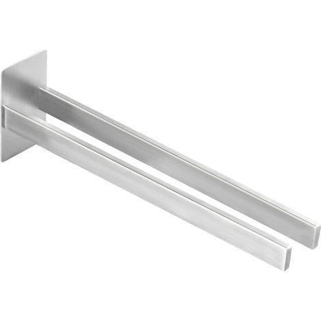 1 Porte-serviettes mural,Acier inoxydable,Sans perçage,Double bras,40 cm,Salle de bain (1/5)