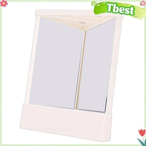 Tbest miroir inversé Miroir Non inversé, miroir de table à réflexion réelle, Non grossissant, pour le hygiene maquillage Blanche (1/5)