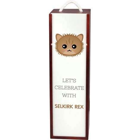 Selkirk Rex – Weinkiste mit Grafiken und einer Inschrift von Art-Dog (1/5)