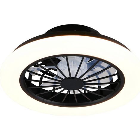 Trio Lighting Ventilateur de plafond ROTSUND noir mat avec lumière LED 15W CCT 3000K-4000K-5000K Ø38cm pour intérieur (1/5)