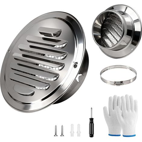 Inox Grille Aeration 200mm Ronde avec Filet Anti-insecte pour Hotte Grille Ventilation Grilles de Ventilation Inoxydable Grilles d'Aération Extérieur pour Hotte Aspirante Camping Car Chambre (1/5)