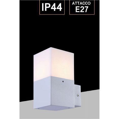 TrAdE Shop Traesio - Applique A Muro Per Esterno Lampada Da Parete In Alluminio Attacco E27 Ip44 B160 - Bianco (1/5)