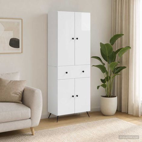vidaXL 2 pcs Hochglanz Weiß (1/5)