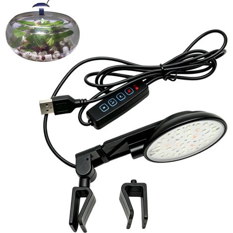 Komplettes Aquarium-Beleuchtungsset 8-W-wasserdichte Clip-on-Aquariumleuchte mit einstellbarer Farbe – für Hobbyisten, Hausbesitzer, Restaurants, Cafés, Schlafzimmer und Wohnzimmer (1/4)