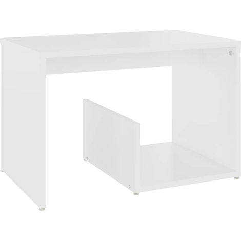 Maison Exclusive - Tavolino Bianco 59x36x38 cm in Legno Multistrato (1/5)
