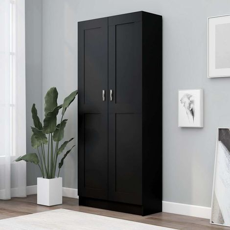 vidaXL Estantería madera contrachapada negro 82,5x30,5x185,5 cm (1/5)