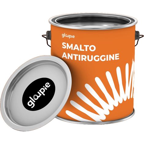 GLOUPIE Smalto Antiruggine Sintetico Per Finiture E Rivestimenti Interni Ed Esterni, Nero, 0,75 Lt, Made In Italy (1/5)