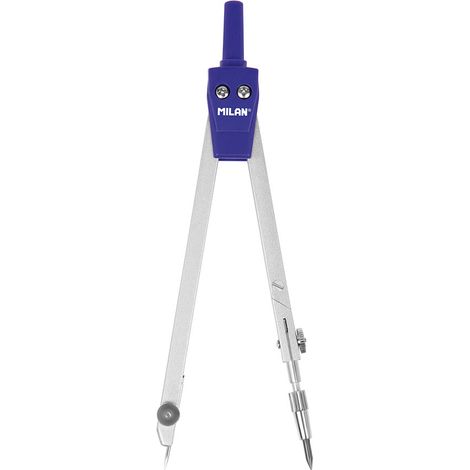 Compas - Scolaire - Mine intégrée - Universel - Adaptateur crayon - Bleu (1/4)